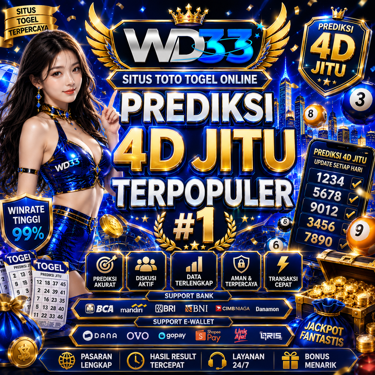 WD33 🛩️ Situs Toto Togel Online dengan Prediksi 4D Jitu Terpopuler #1